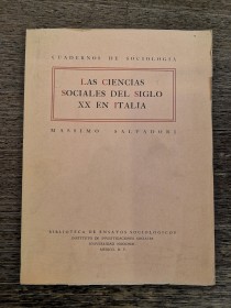 Las ciencias sociales del siglo XX en Italia SALVADORI, MASSIMO - UNAM