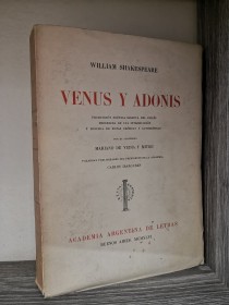 Venus y Adonis SHAKESPEARE, WILLIAM - Academia Argentina de Letras