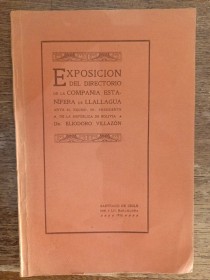 Exposición del directorio de la compañía estannífera de Llallagua VILLAZÓN, ELIODORO - Santiago de C