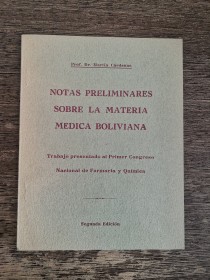 Notas preliminares sobre la materia médica boliviana CÁRDENAS, MARTÍN - Cbba (1966)