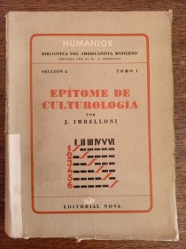 Epítome de Culturología - IMBELLONI, J. - Tomo I - Nova