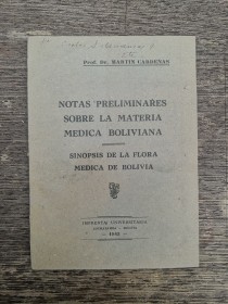 Notas preliminares sobre la materia médica boliviana CÁRDENAS, MARTÍN (1943)